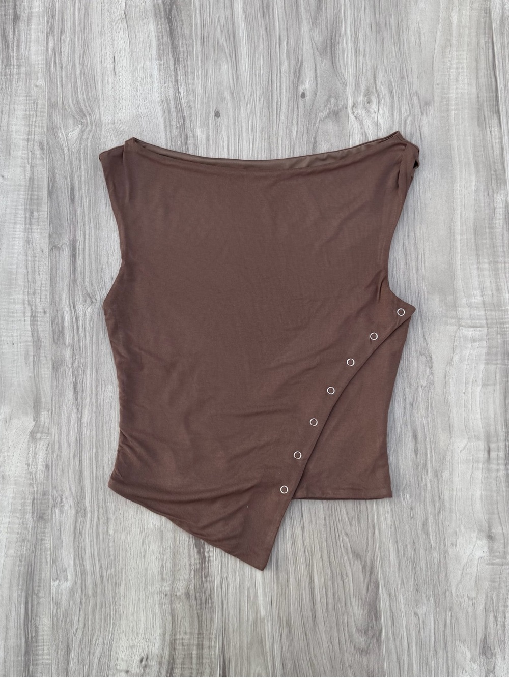 Tiger Mist Asymmetrical Cropped Tank Top